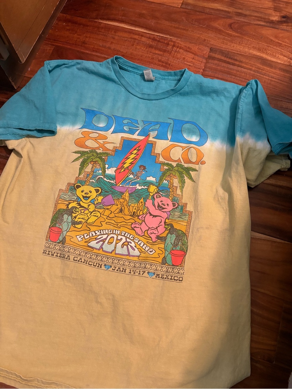 Grateful Dead & Co Playing in the Sand 2023 Cancun Mexico Tie Dye Tee 2XL (1319)